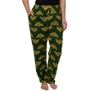 New Legend of Zelda Women's Pajama Pants Lounge Wear Hyrule Triforce Green